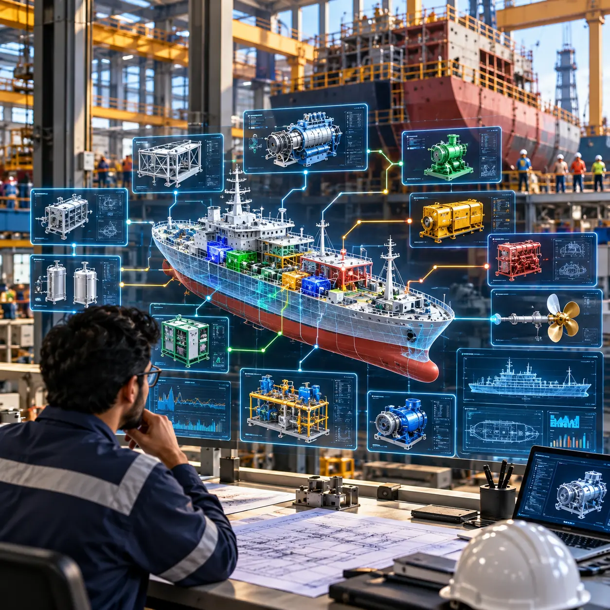 Knowledge graph visualisation linking parts, drawings and suppliers