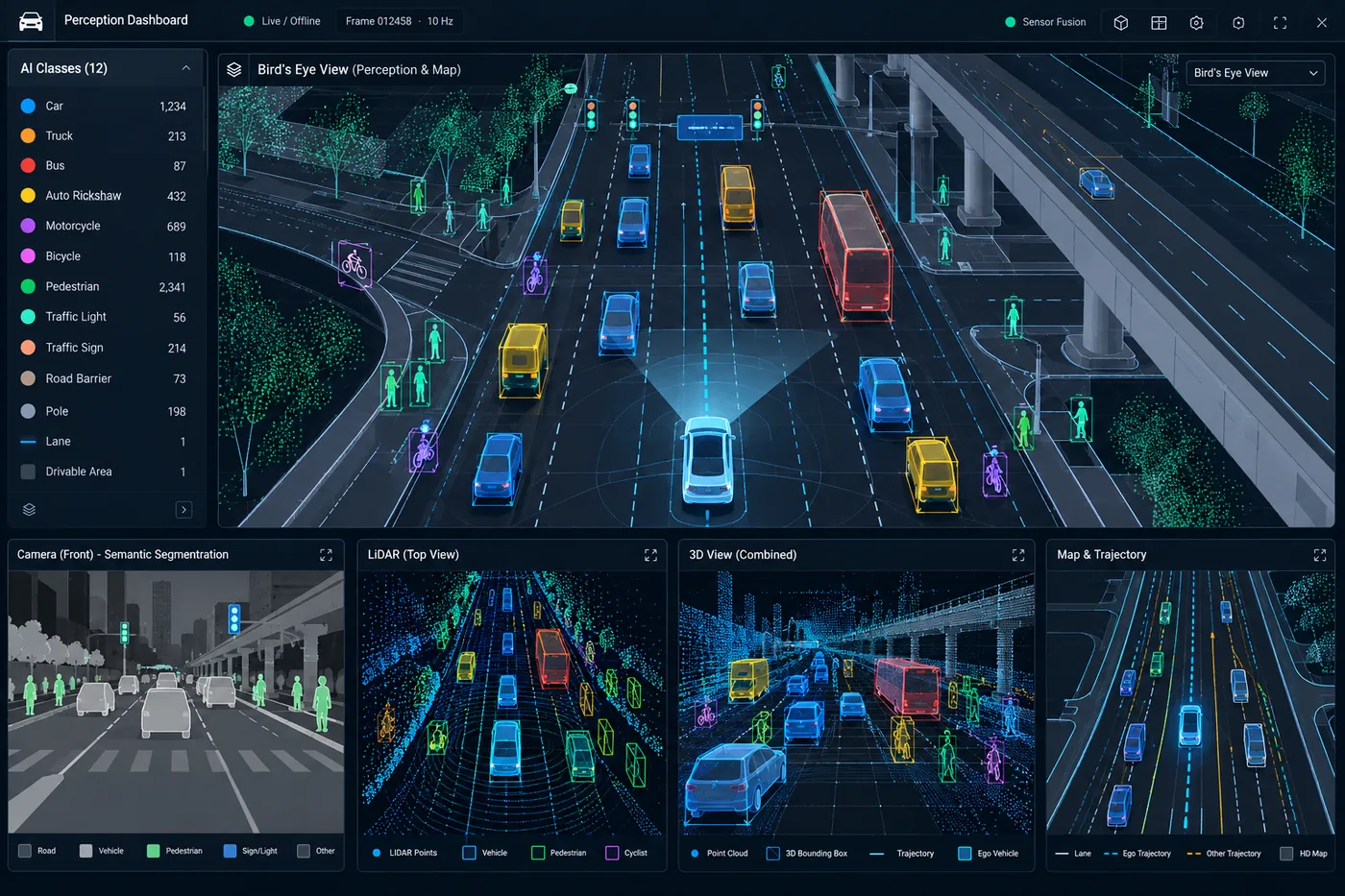 Unstructured Indian traffic with labelled vehicles